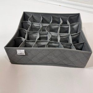 Sorbus Gray Collapsible Sock Organizer (20 socks)